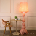 Kabuki Art Glass Floor Lamp - Pink